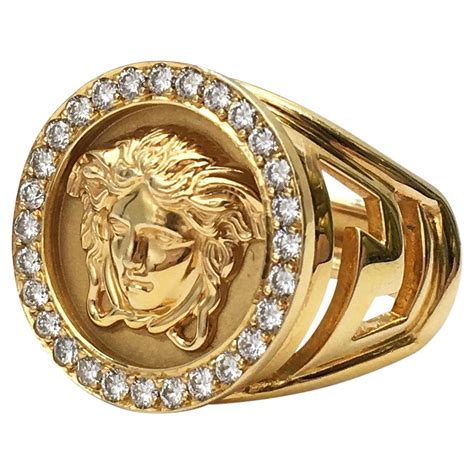 versace meduca head ring|18k gold Versace ring.